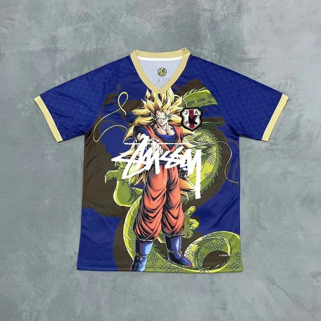 Stüssy × Japan National Team Dragon Ball Z x JFA Jersey Super Saiyan Goku Print