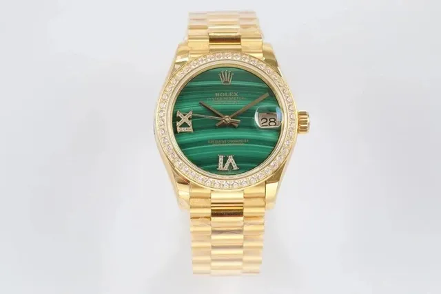 Rolex Oyster Perpetual Datejust Malachite Dial with Diamond Bezel