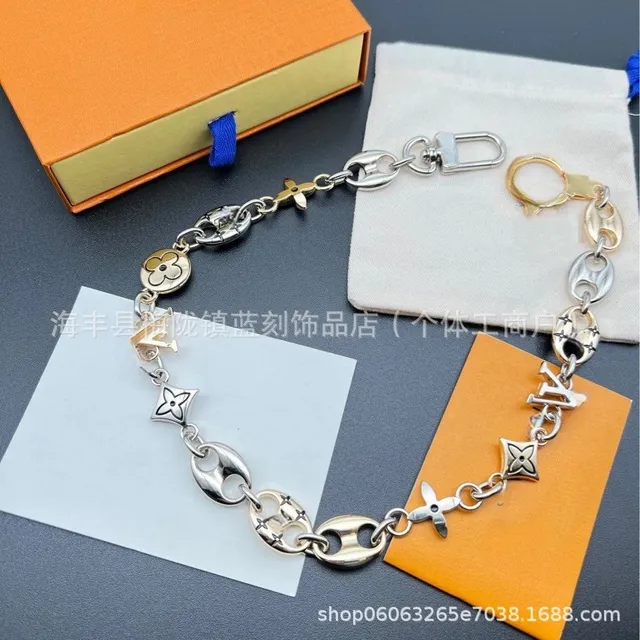 Louis Vuitton Chain Strap Monogram Flower and LV Charm