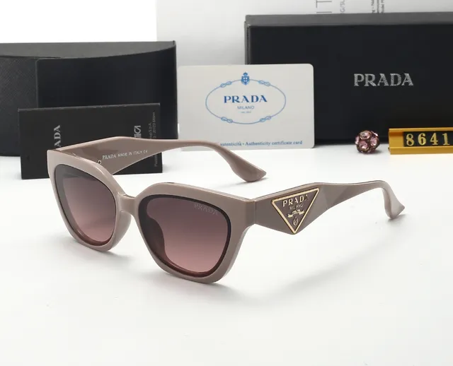 Prada Cat-Eye Sunglasses Triangular Logo Temple