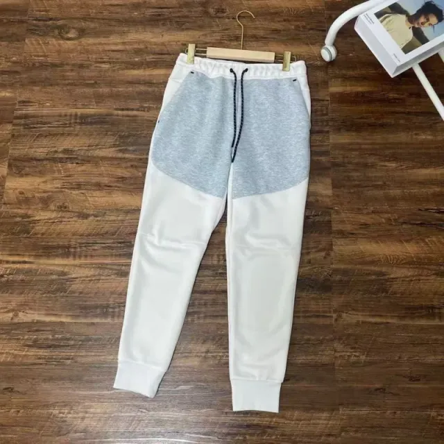 Gray and white trousers