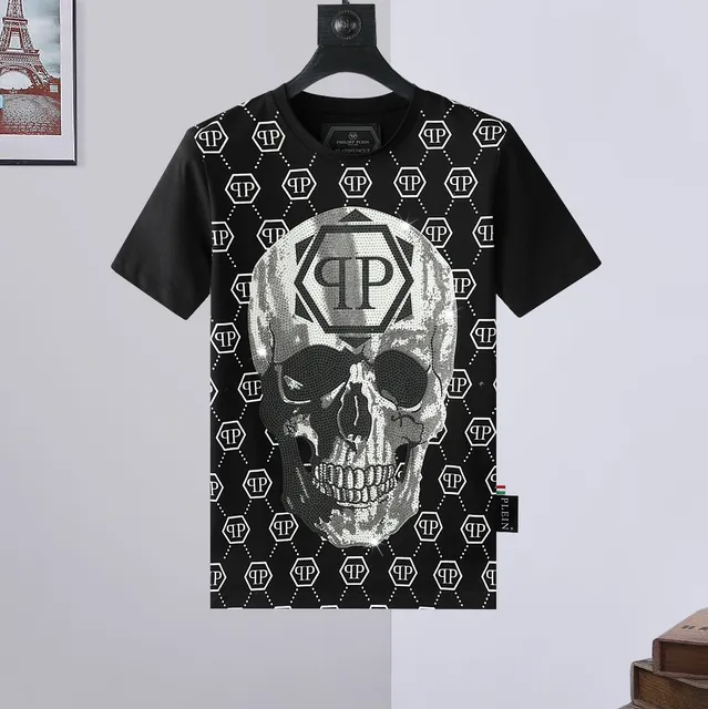 Philipp Plein Skull Graphic T-Shirt Crystal Skull Print