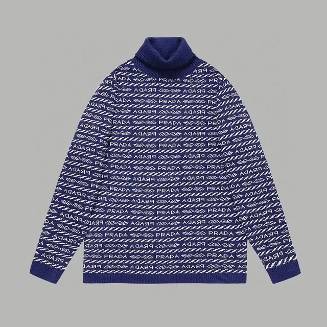 Prada Turtleneck Sweater Logo Intarsia