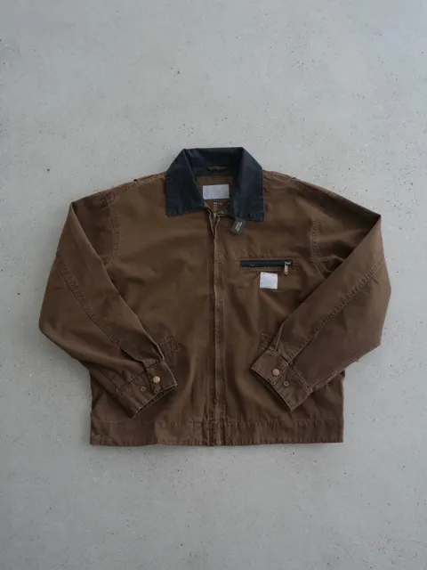 Carhartt WIP Chore Jacket Brown with Navy Collar