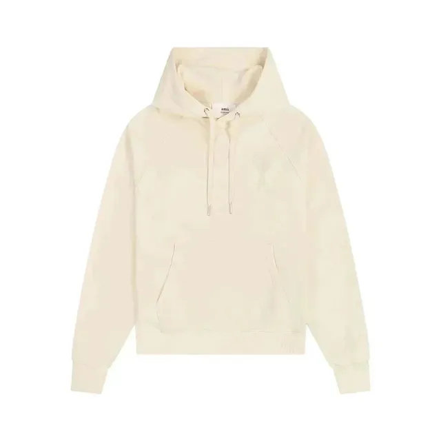 AMI Paris Heart Logo Hoodie Off-White