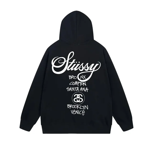 Stüssy Zip-Up Hoodie City List Print