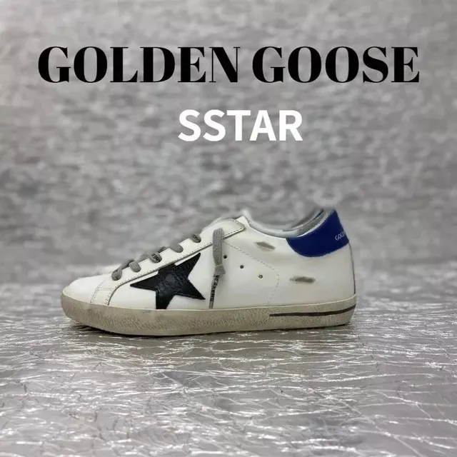 Golden Goose Superstar Distressed White with Black Star