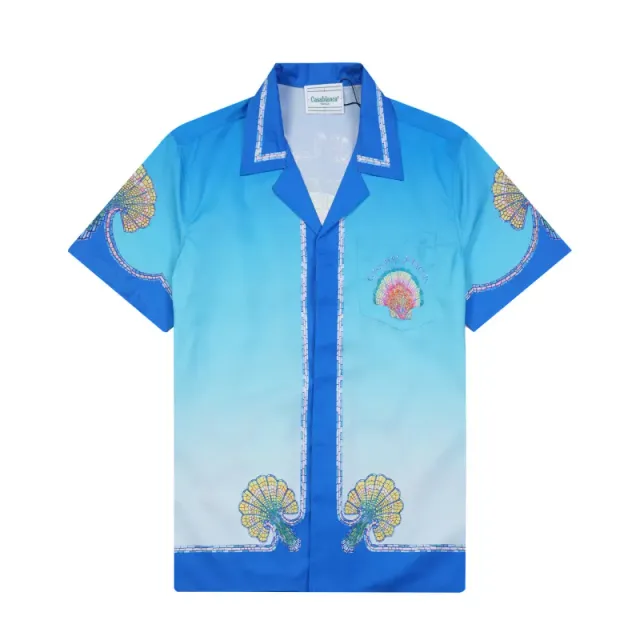 Casablanca Short-Sleeve Shirt Seashell Print Gradient
