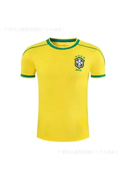Nike × Brazil National Team Brazil Home Jersey Yellow with Green Trim