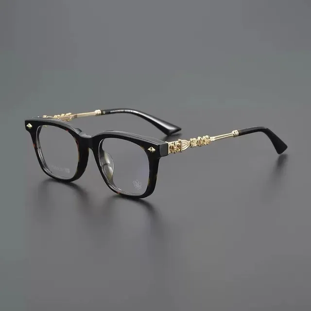 Chrome Hearts Eyeglasses Tortoiseshell with Gold Hardware
