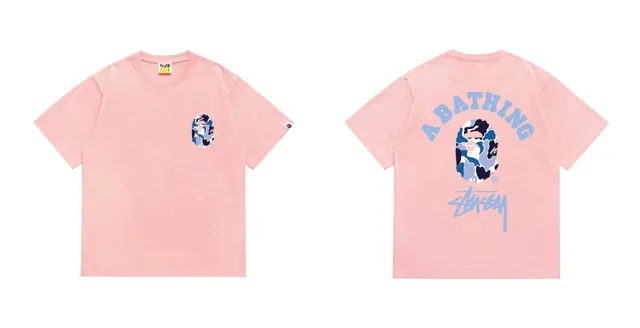 BAPE × Stüssy Short-Sleeve T-Shirt Camouflage Ape Head Print