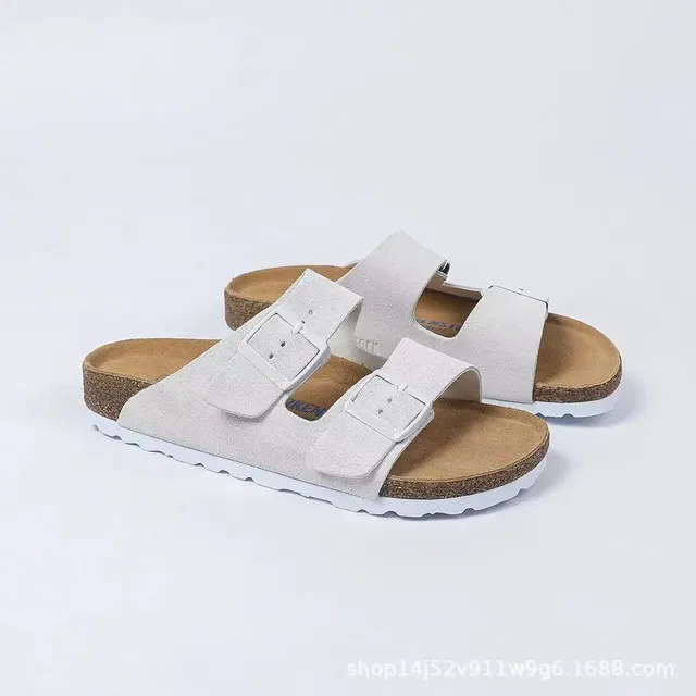 灰白双扣绒面