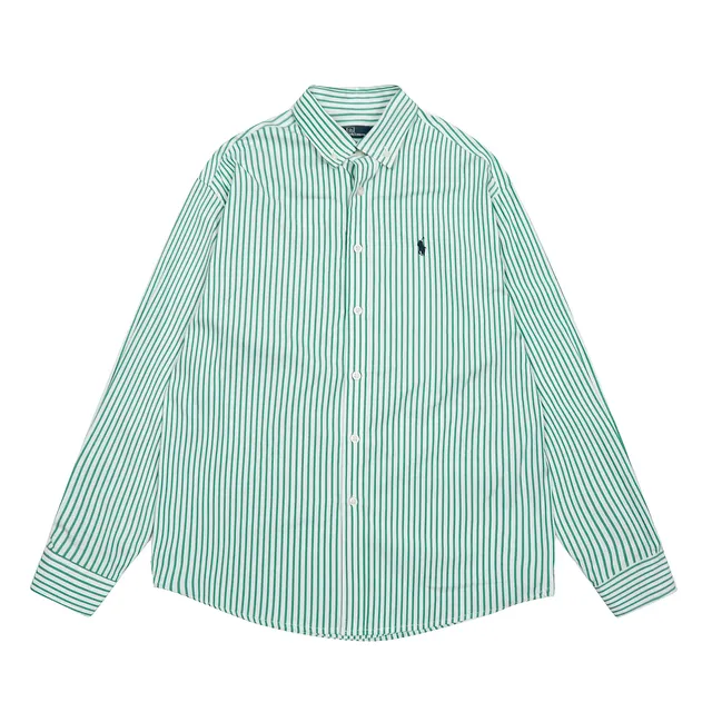 Polo Ralph Lauren Oxford Shirt Green and White Stripe