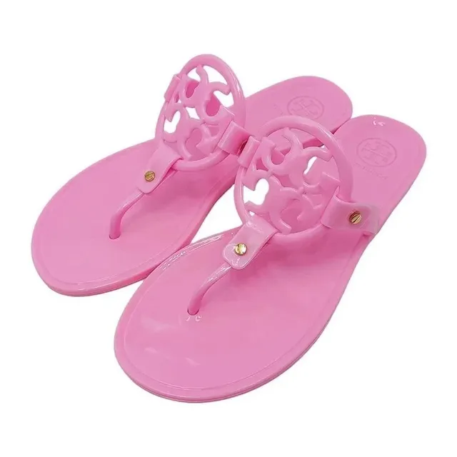 Tory Burch Miller Thong Sandal Logo-Embossed Jelly