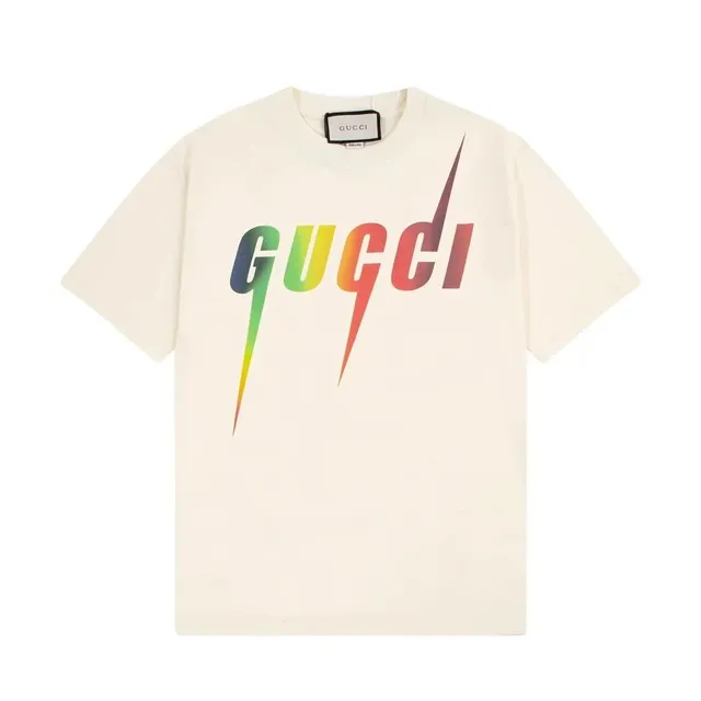 Gucci Logo T-Shirt Rainbow Lightning