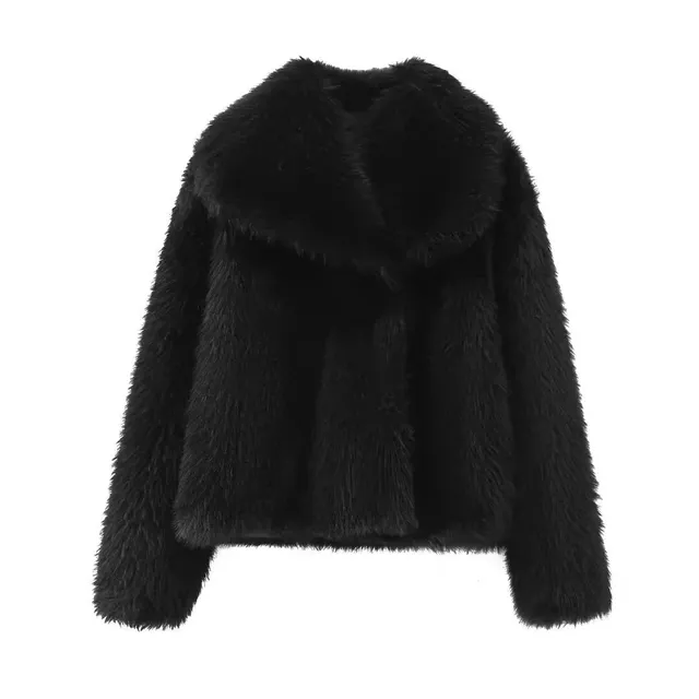 Faux Fur Coat Oversized Collar