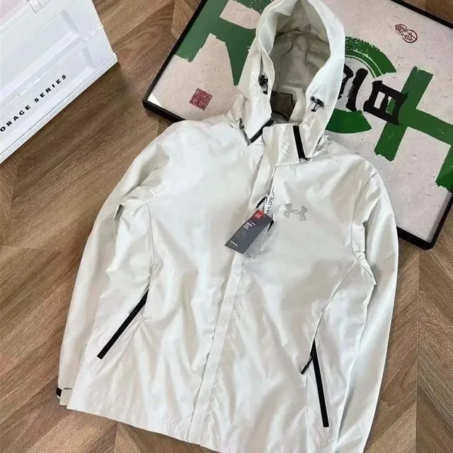 Under Armour Windrunner Jacket White with Black Accents