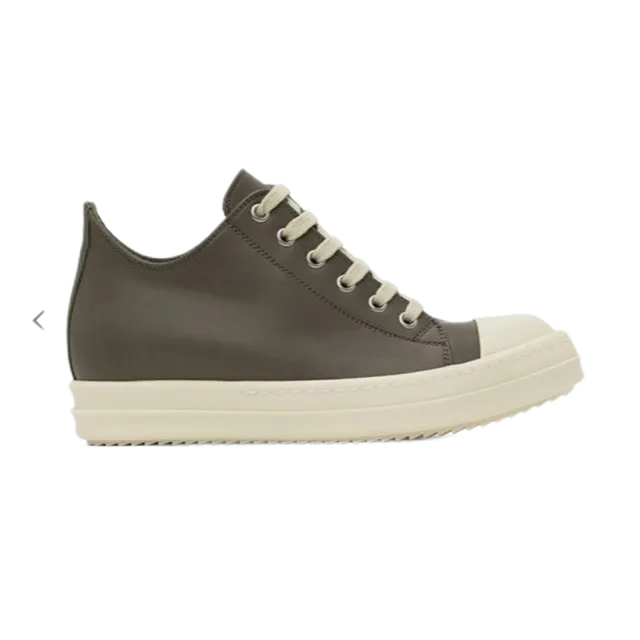 Rick Owens Low Sneaker Olive Grey with Cream Sole