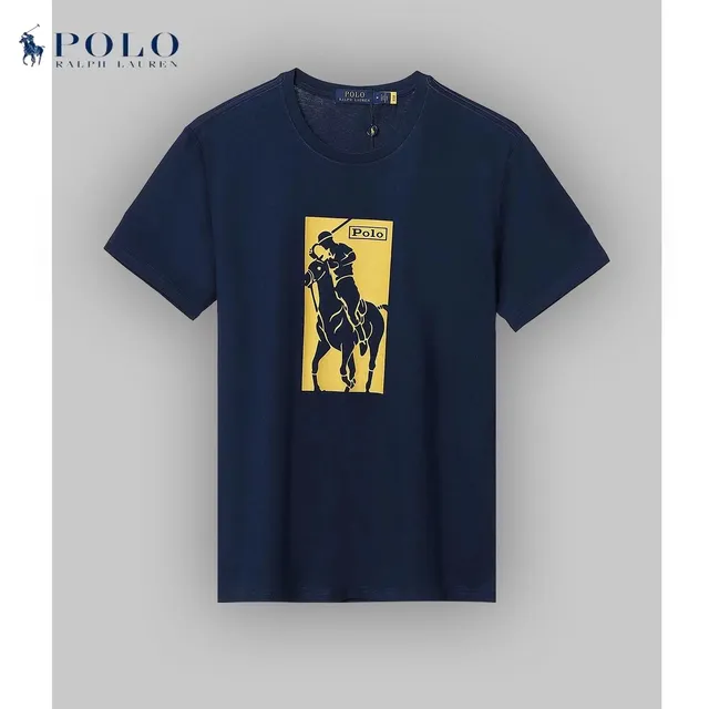 Polo Ralph Lauren Polo Player Graphic Tee Navy with Yellow Polo Player Print