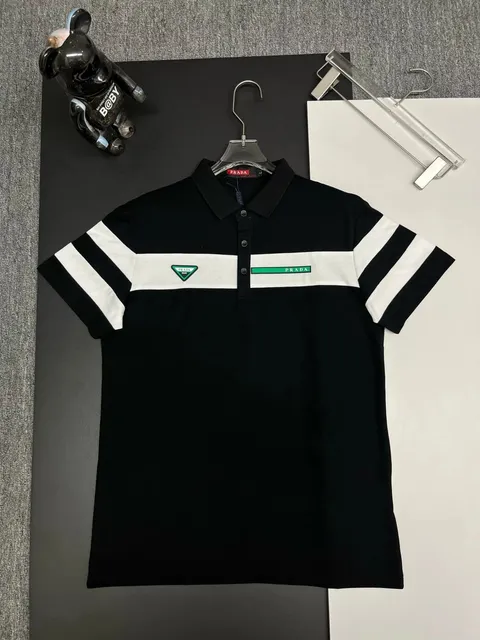 Prada Polo Shirt Stripe Panel