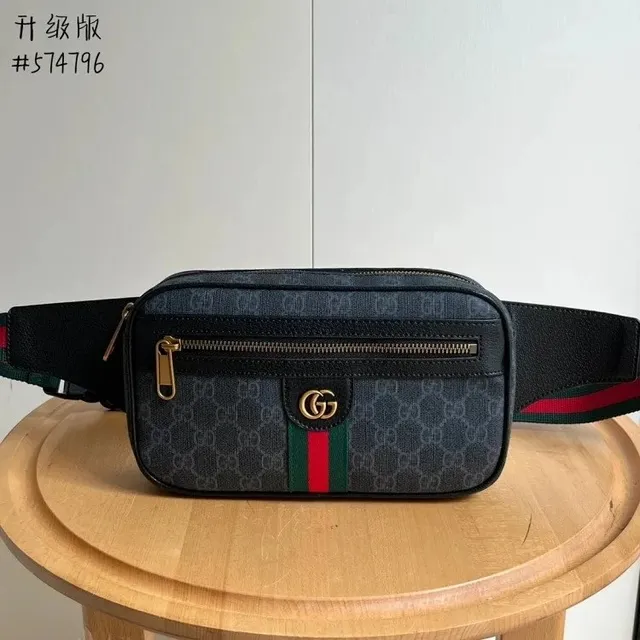 Gucci GG Marmont Belt Bag Monogram Canvas with Web Stripe