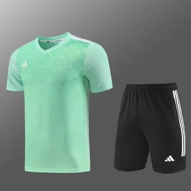 Adidas Training Jersey and Shorts Set Geometric Print