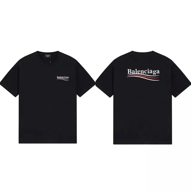 Balenciaga Logo T-Shirt Wave Logo