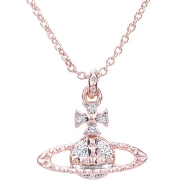 Vivienne Westwood Orb Pendant Rose Gold with Crystals