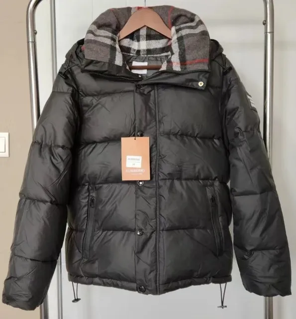 Burberry Puffer Jacket Checkered Collar