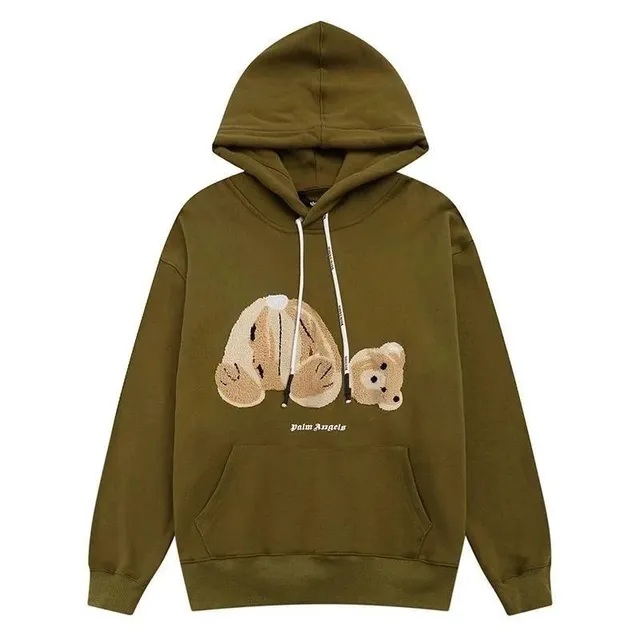 Palm Angels Hoodie Bear Embroidery
