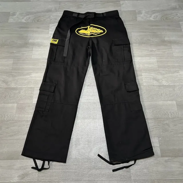 Corteiz Cargo Pants Yellow Logo