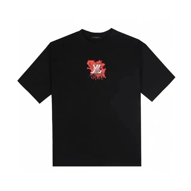 Louis Vuitton T-Shirt Red Splatter LV Logo
