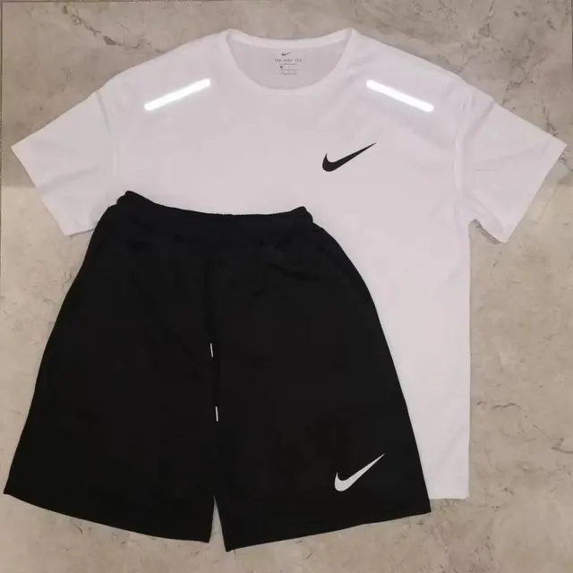 Nike T-Shirt and Shorts Set Reflective Stripe