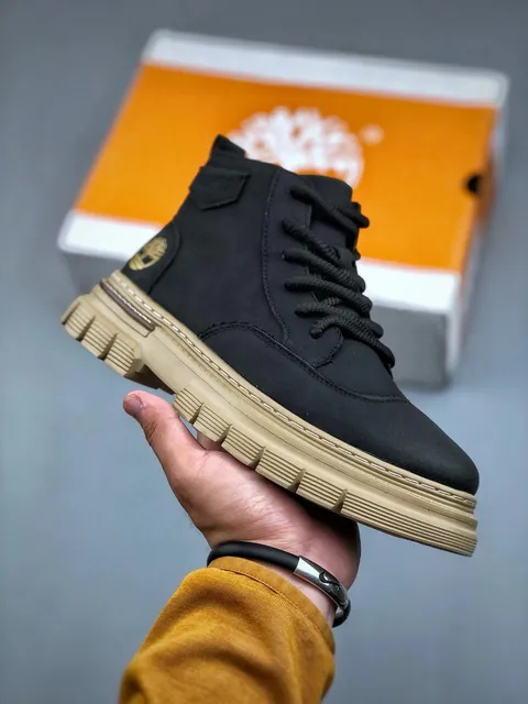 Timberland Premium Boot Black with Wheat Sole