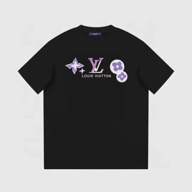 Louis Vuitton Graphic T-Shirt Purple Flower Print