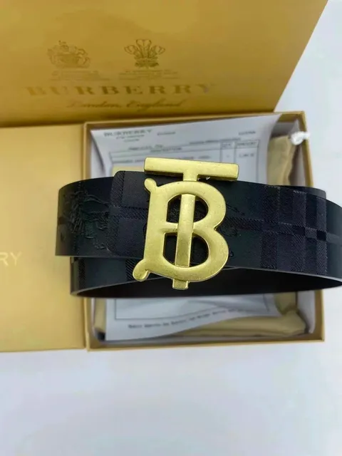 Burberry TB Logo Belt Checkered Print