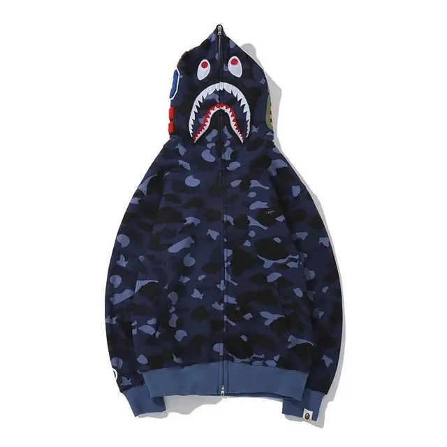 BAPE Shark Hoodie Navy Camo