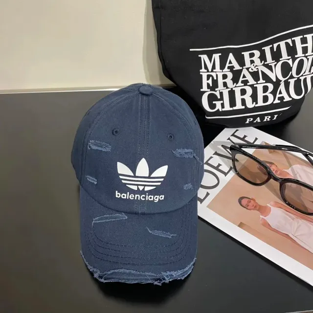 Balenciaga Distressed Cap Adidas Trefoil Logo