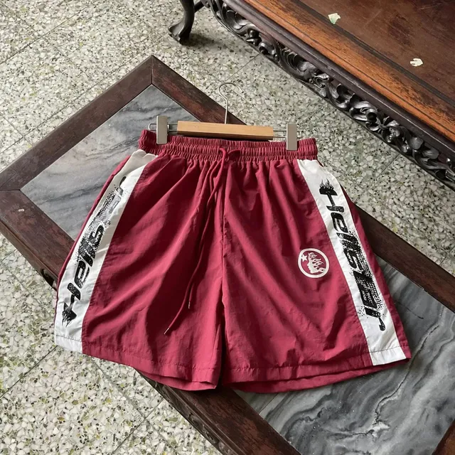 Hellstar Track Shorts Flame Logo Side Stripe