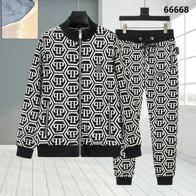 Philipp Plein Hexagon Logo Track Set Monogram Print