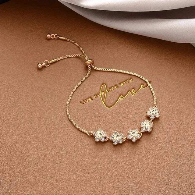 Tiffany & Co. Floral Charm Bracelet Crystal Flower