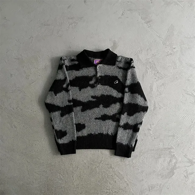 Chrome Hearts Polo Sweater Camouflage Knit
