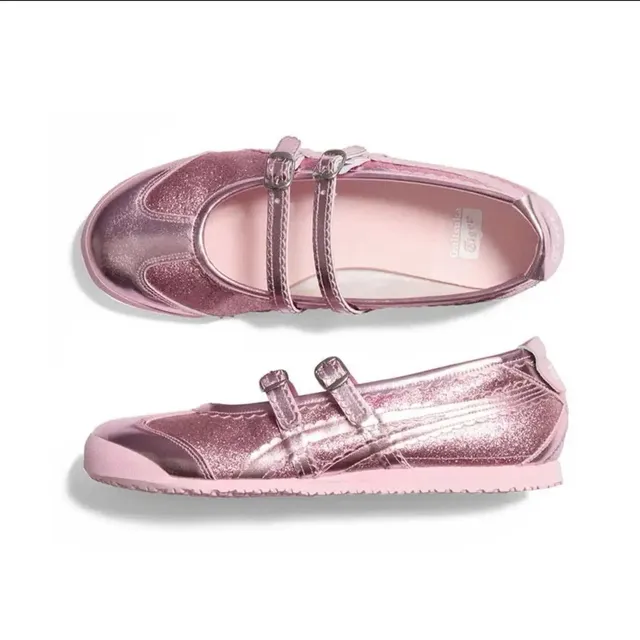Onitsuka Tiger Mary Jane Sneaker Metallic Glitter Pink