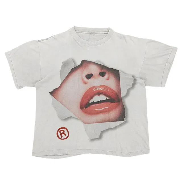 Rick Owens Graphic T-Shirt Torn Face Print