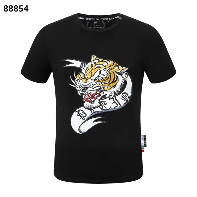 Philipp Plein Tiger Graphic Tee Embroidered Tiger