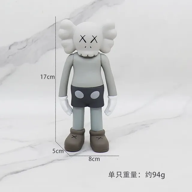 KAWS Companion Figure Grey with White Gloves and Brown Shoes