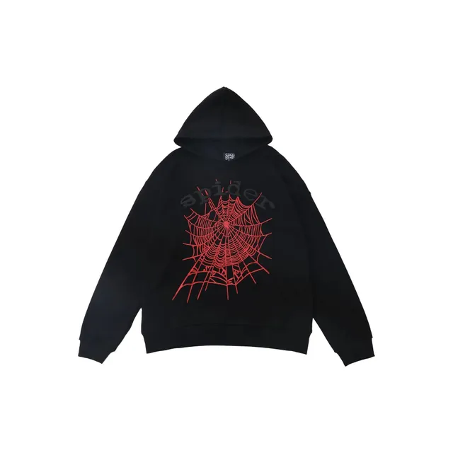 Sp5der Spider Web Hoodie Red Web Print