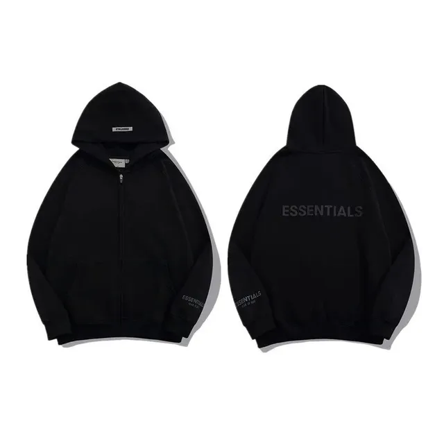 Fear of God Essentials Zip-Up Hoodie Essentials Logo