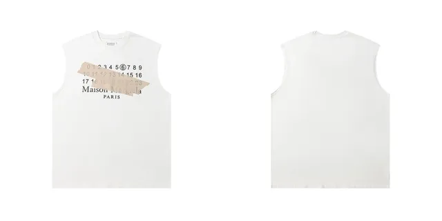 Maison Margiela Sleeveless Tee Numbers Tape Print