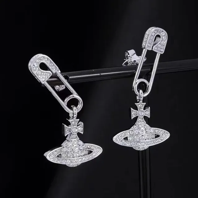 Vivienne Westwood Safety Pin Earrings Crystal-Embellished
